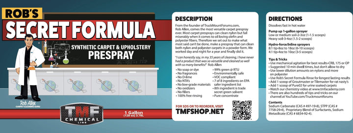 Rob's Secret Formula Free and Clear "PRESPRAY CASE" TMF Store