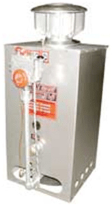 water heater on a heat exchanger truckmount  