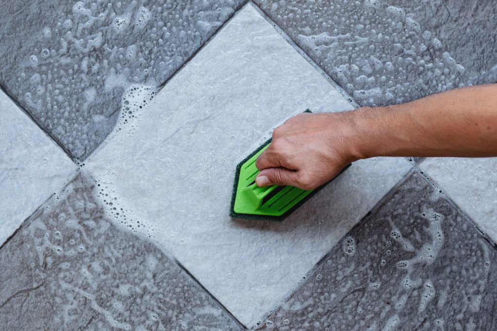 clean ceramic tile and grout