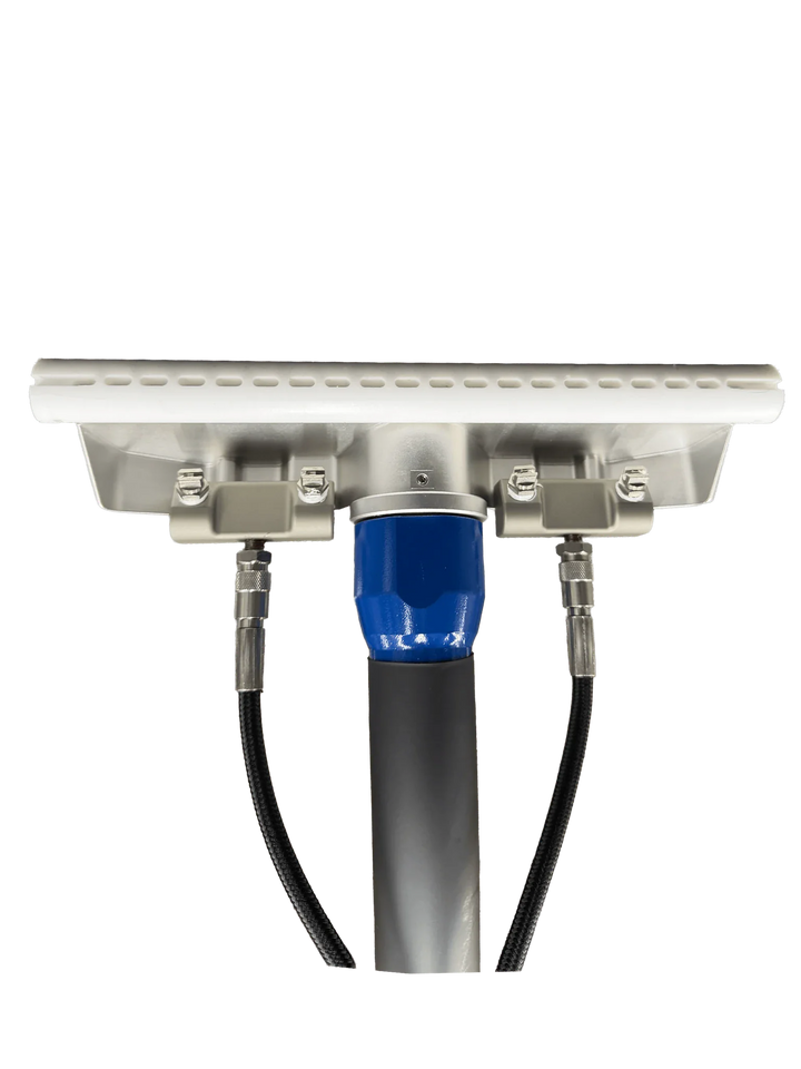 GenX6 swivel wand head with blue accent, close-up of jets