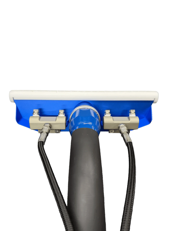 GenX6 swivel wand head with blue glide, front view