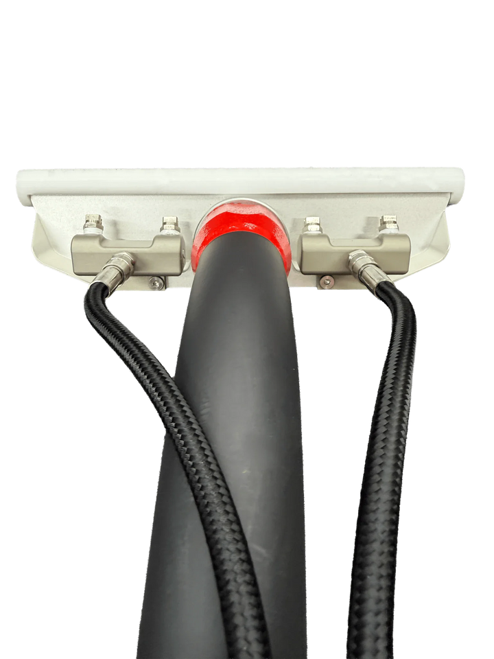 GenX6 swivel wand head with red accent, close-up