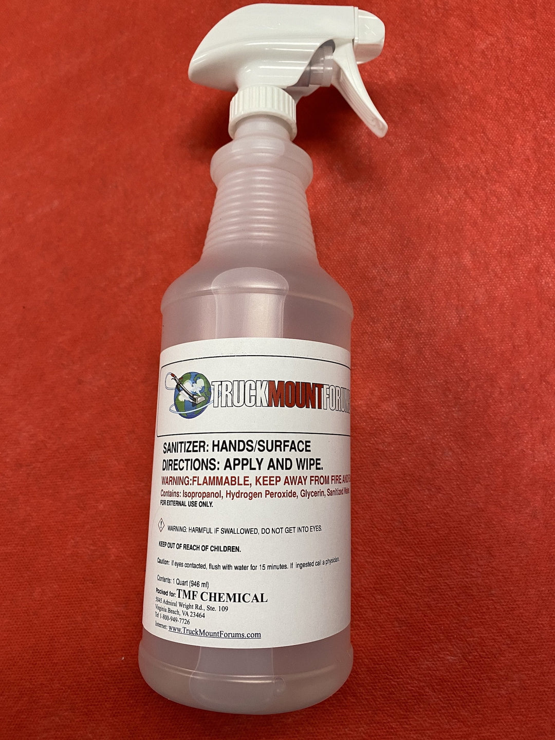 Hand Surface Sanitizer 80% isopropanol and Peroxide 1 Quart TMF Store